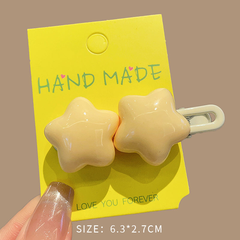 Yellow Fat Star Hair Clip Side Clip Headpiece