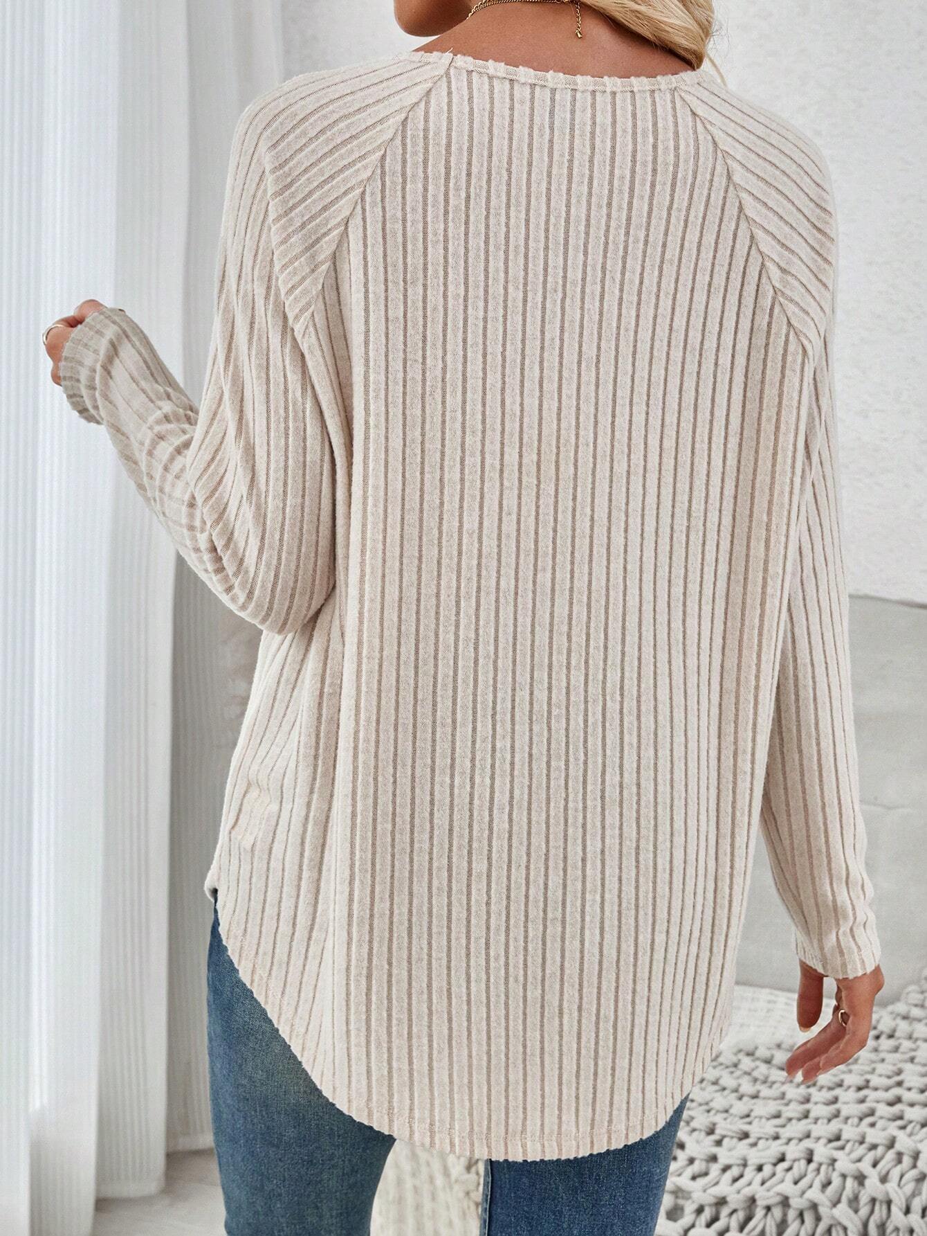Spring New Women's Loose Long-sleeved Casual Women's Solid Color Fleece Sleeve T-shirt For Women