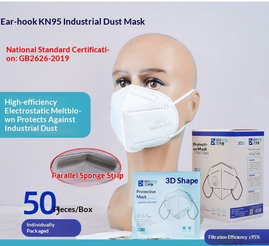 Dust-proof Industrial grade KN95 Mask Individually Packaged With A Sponge Strip