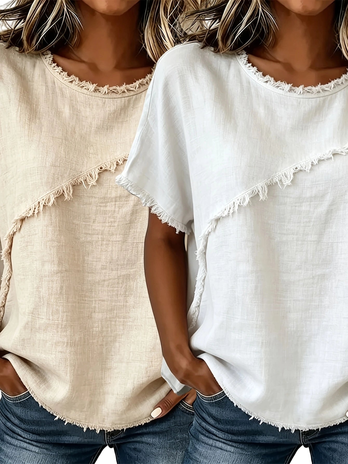 Women's Round-Neck Casual Loose Short-Sleeve Top