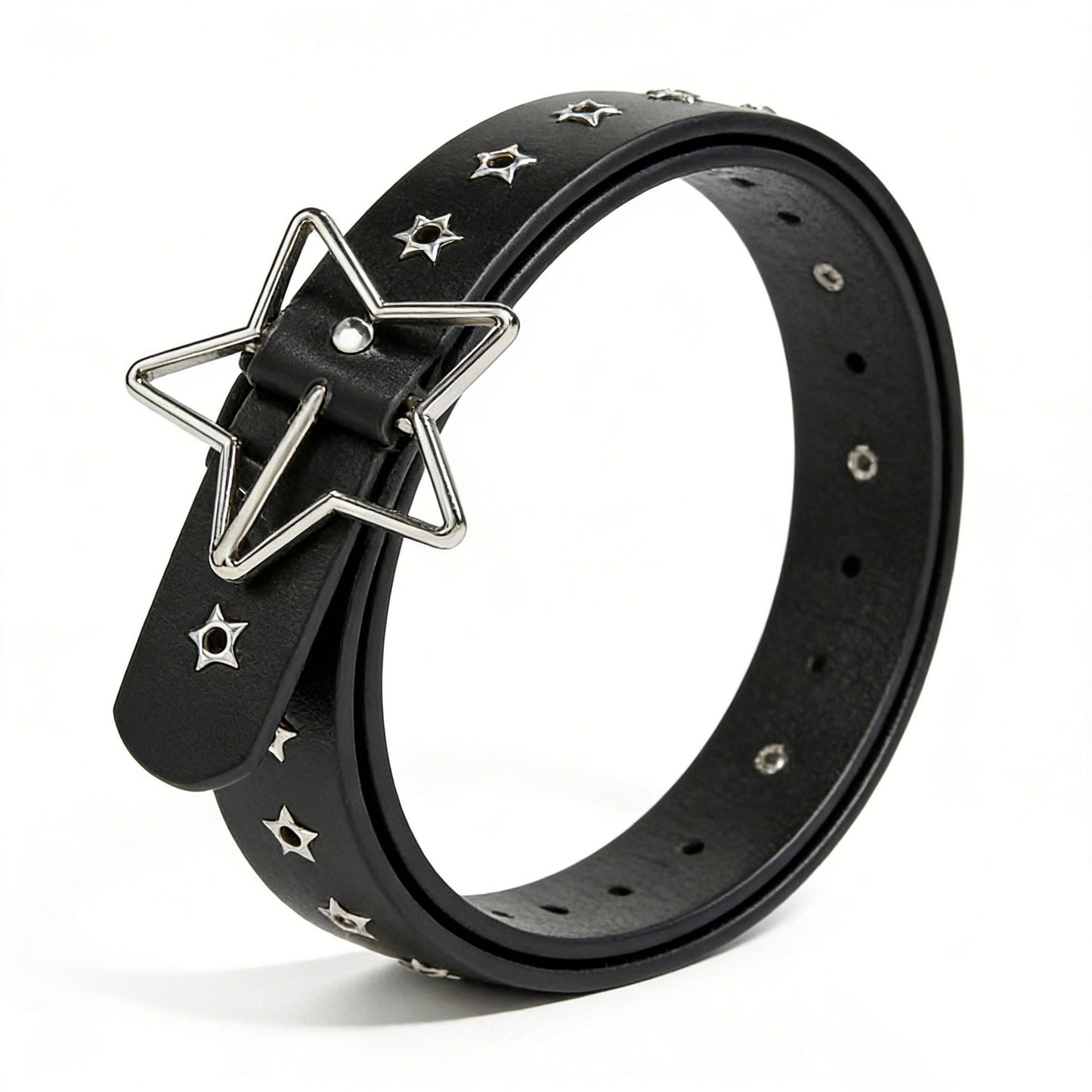 New Arrival Pentagram Rivet PU Belt For Women Fashionable And Versatile
