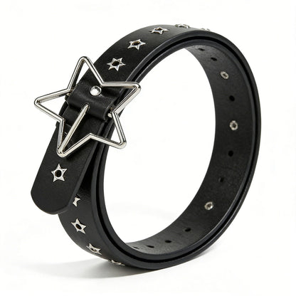 New Arrival Pentagram Rivet PU Belt For Women Fashionable And Versatile