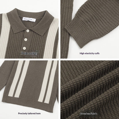 Mens Long-sleeve Knitted Casual Warm Top