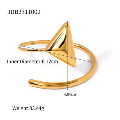 18K Gold Stainless Steel Triangle Coil Bracelet