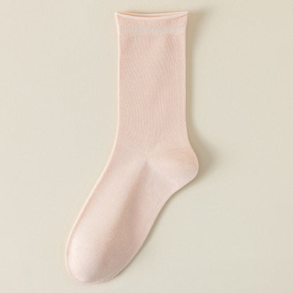 Springsummer Mid-calf Socks For Women Made Of Silk