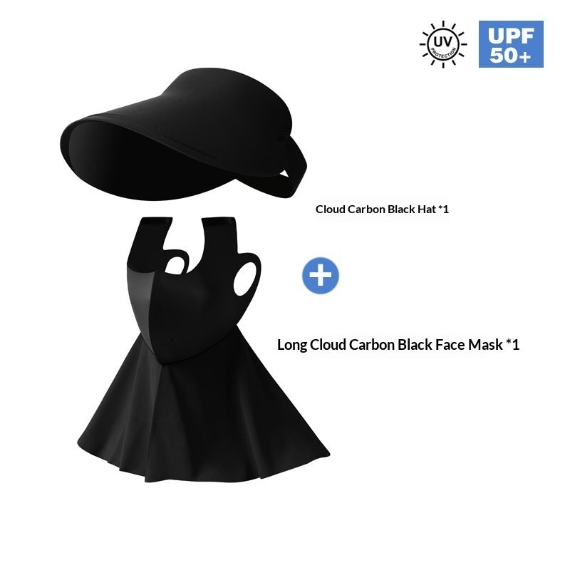 Womens All-in-One Sun-Protective Hat With Wide Brim And Seamless Design For Face And Neck