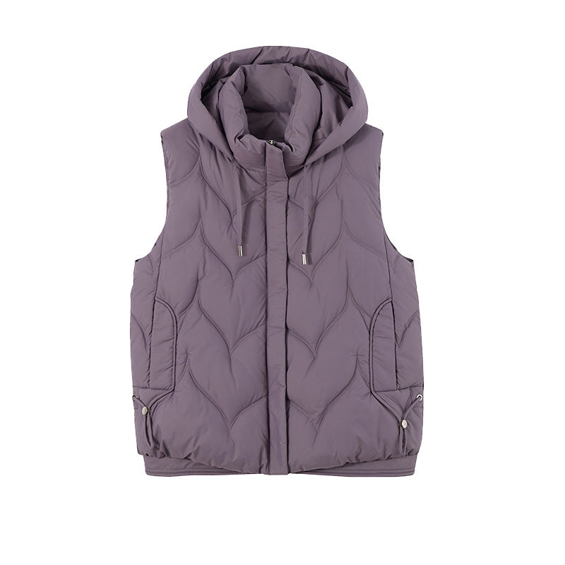 Women's AutumnWinter Detachable-Hood Vest Outerwear Gilet