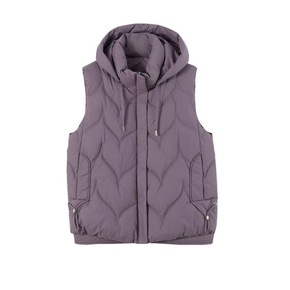 Women's AutumnWinter Detachable-Hood Vest Outerwear Gilet