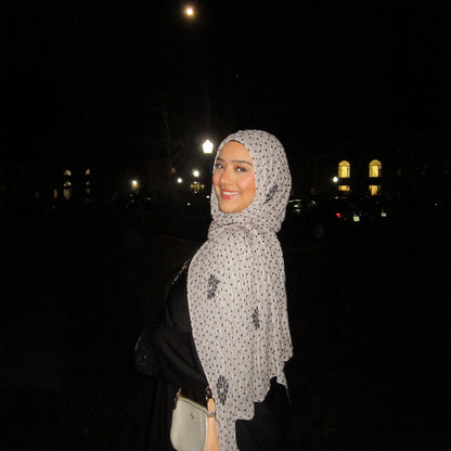 Twisted-pattern Cotton-linen Long Scarf Womens Outerwear Shawl