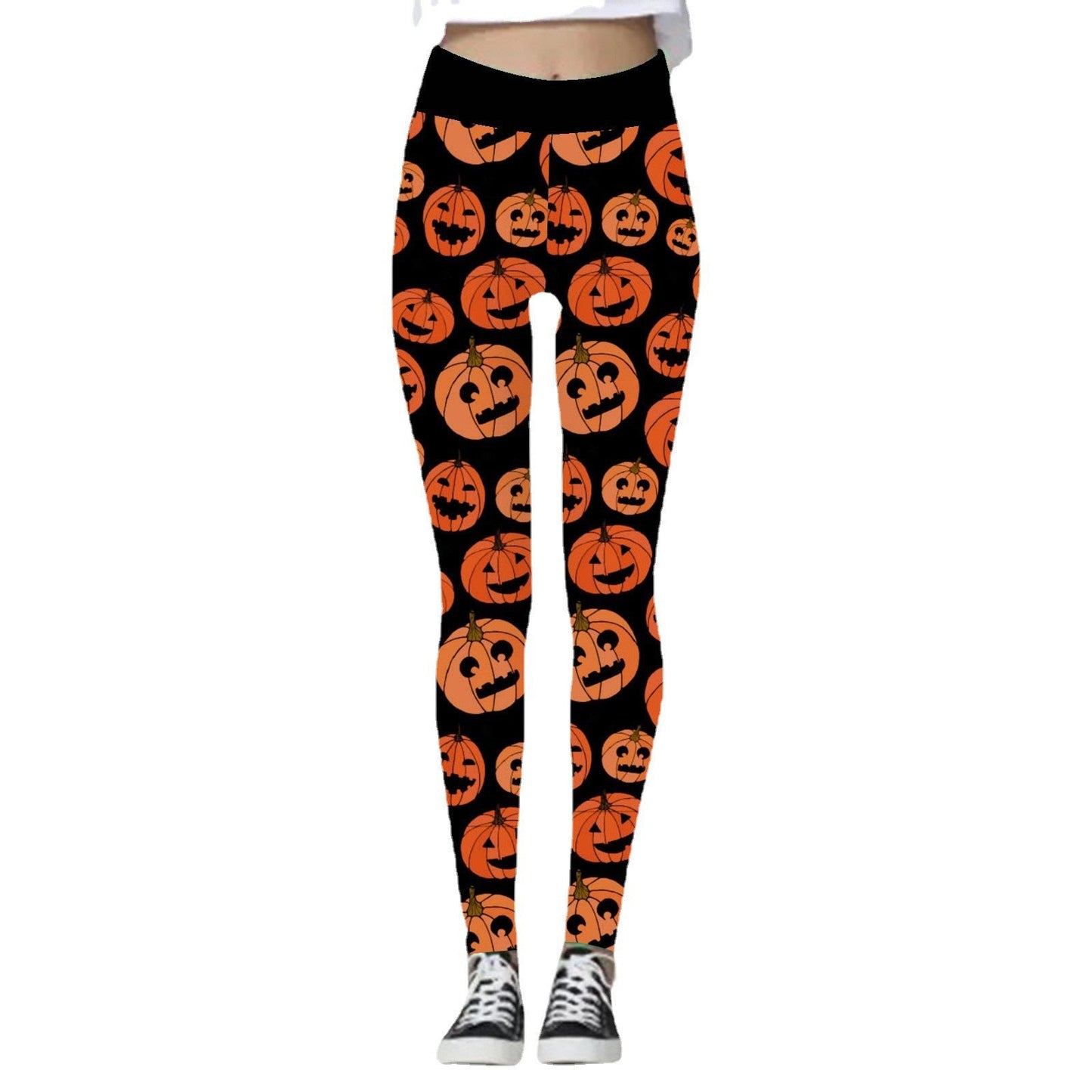 Halloween Women's Yoga Pants Pumpkin Skull
