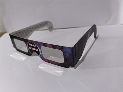 Paper-based Color-printed Frame, Silver-coated Lens Solar Eclipse Glasses