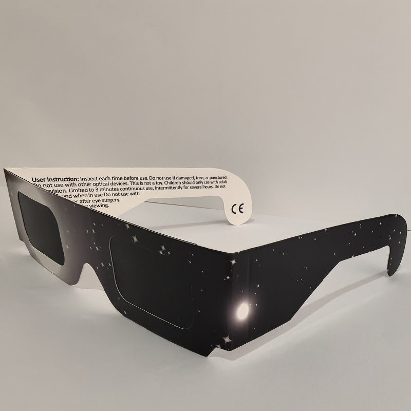 Paper-based Color-printed Frame, Silver-coated Lens Solar Eclipse Glasses