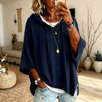 New Knitted Hooded Drawstring Sweater Sweatshirt Knit Outerwear For European And American Women For Amazon Independent Site 2026