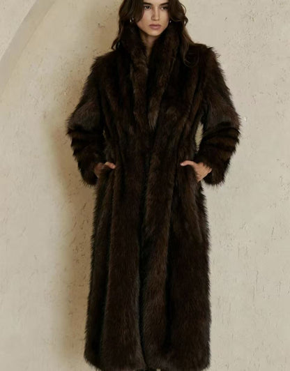 New Womens Long Faux Fur Coat For Fall And Winter