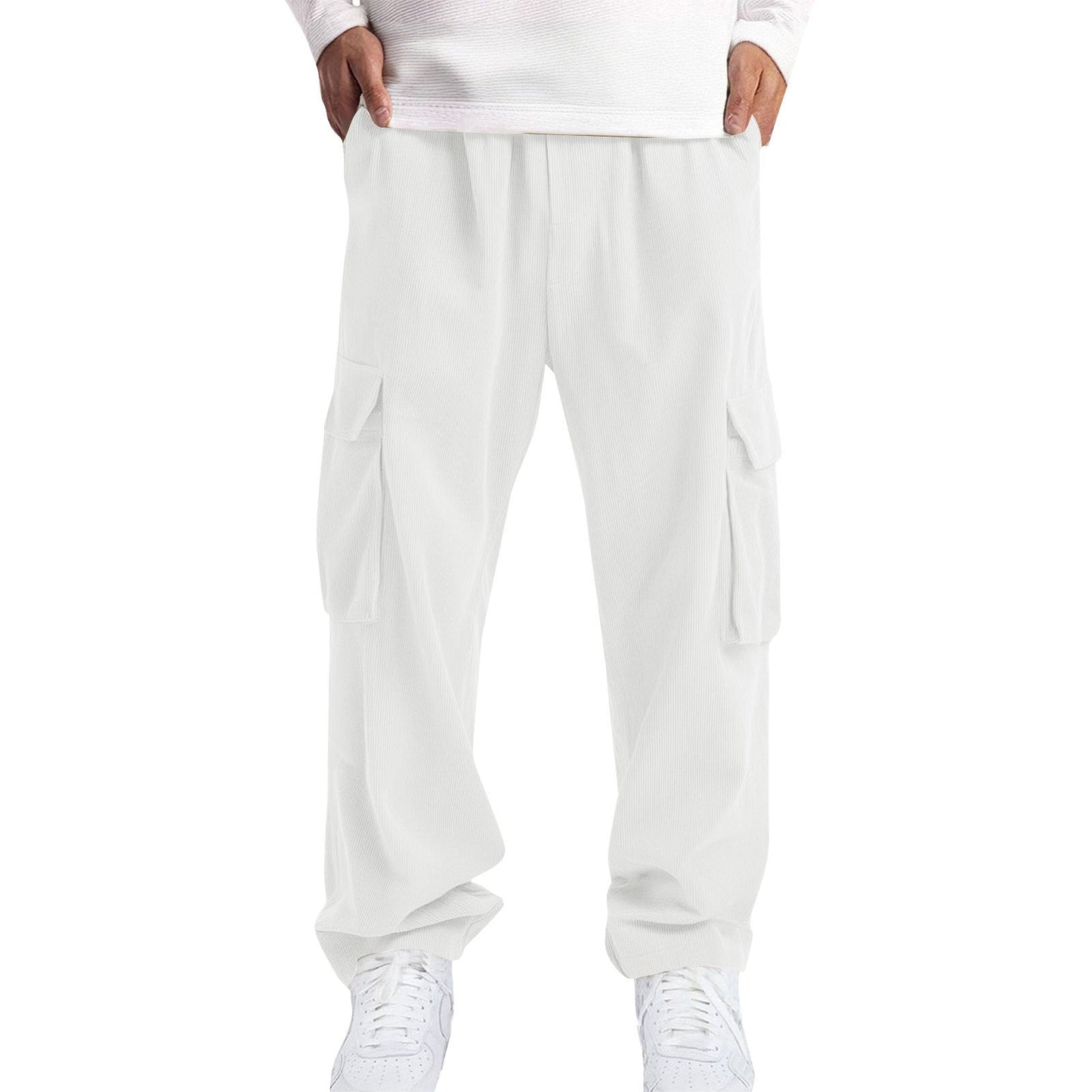 Mens Casual Sporty Corduroy Jogger Work Pants