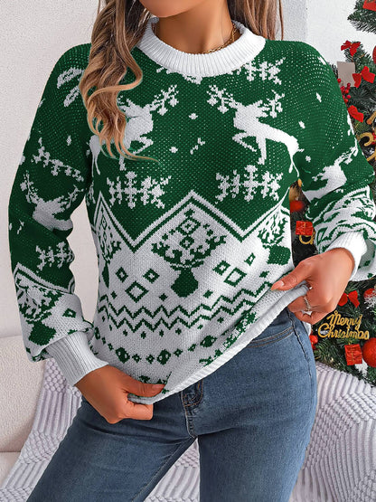 2025 Deer Pattern Hoodie, Women's Christmas Sweater