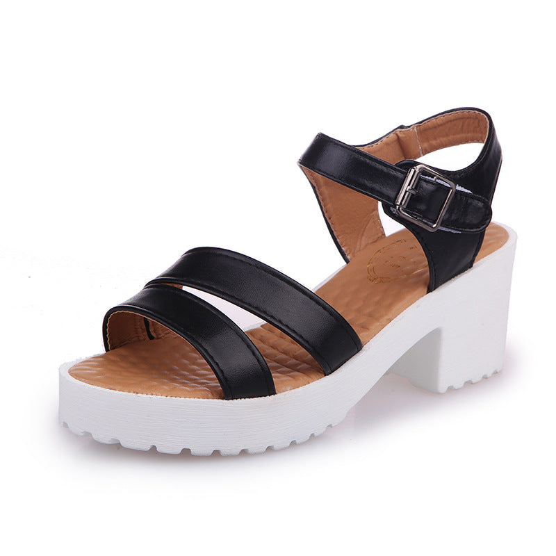 Womens Casual Fashionable Versatile High-heeled Sandals