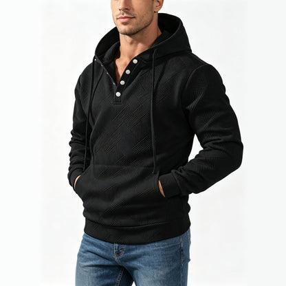 Mens Retro Long-Sleeve Hoodie Top