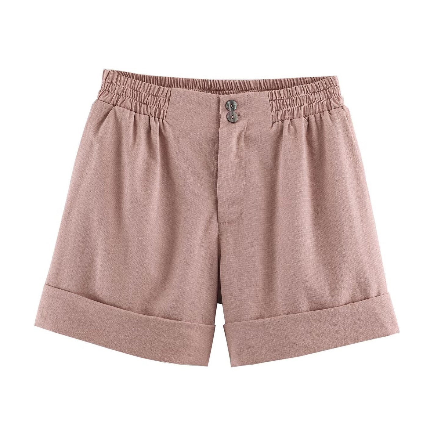Casual Shorts With A Curled Hem Western Style