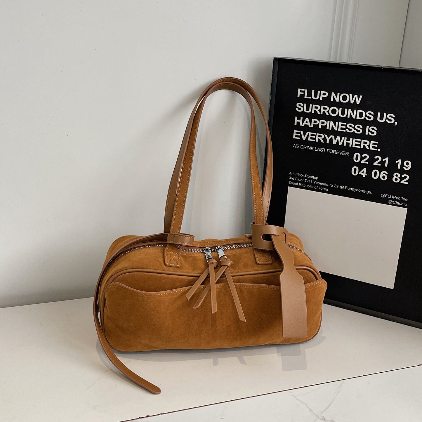Womens Simple Bowling Handbag Shoulder Bag
