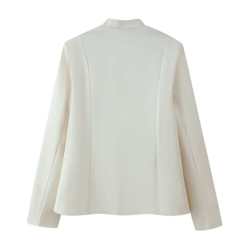 Best-selling Spring Versatile Stand-collar Button-front Waist-cinching Jacket