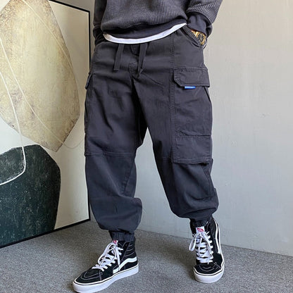 Casual Cargo Pants With Large Pockets Mens Loose-fit And Versatile
