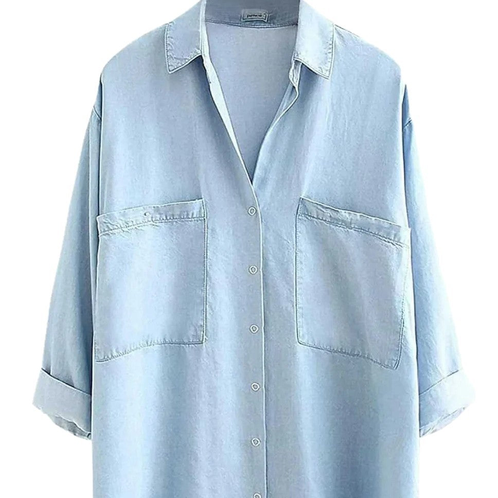 Summer-Autumn Tencel Denim Shirt For Women
