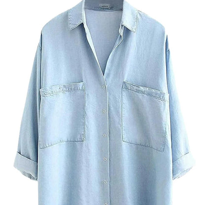 Summer-Autumn Tencel Denim Shirt For Women