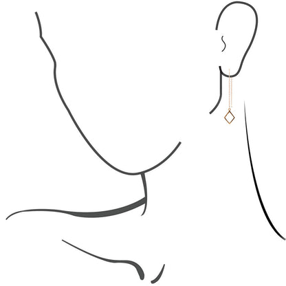 Bronze Geometric Threader Earrings