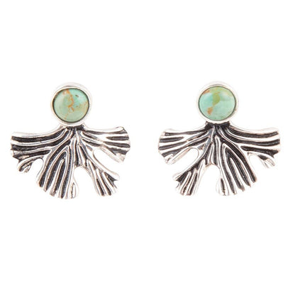 Ginko Blue Turquoise and Sterling Silver Stud Earrings