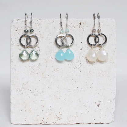 The Airie Earring - Blue Chalcedony Gold