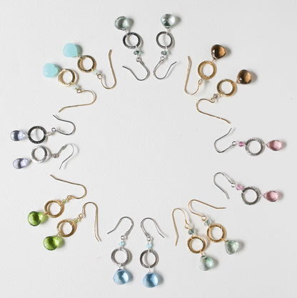 The Airie Earring - Green Amethyst Silver