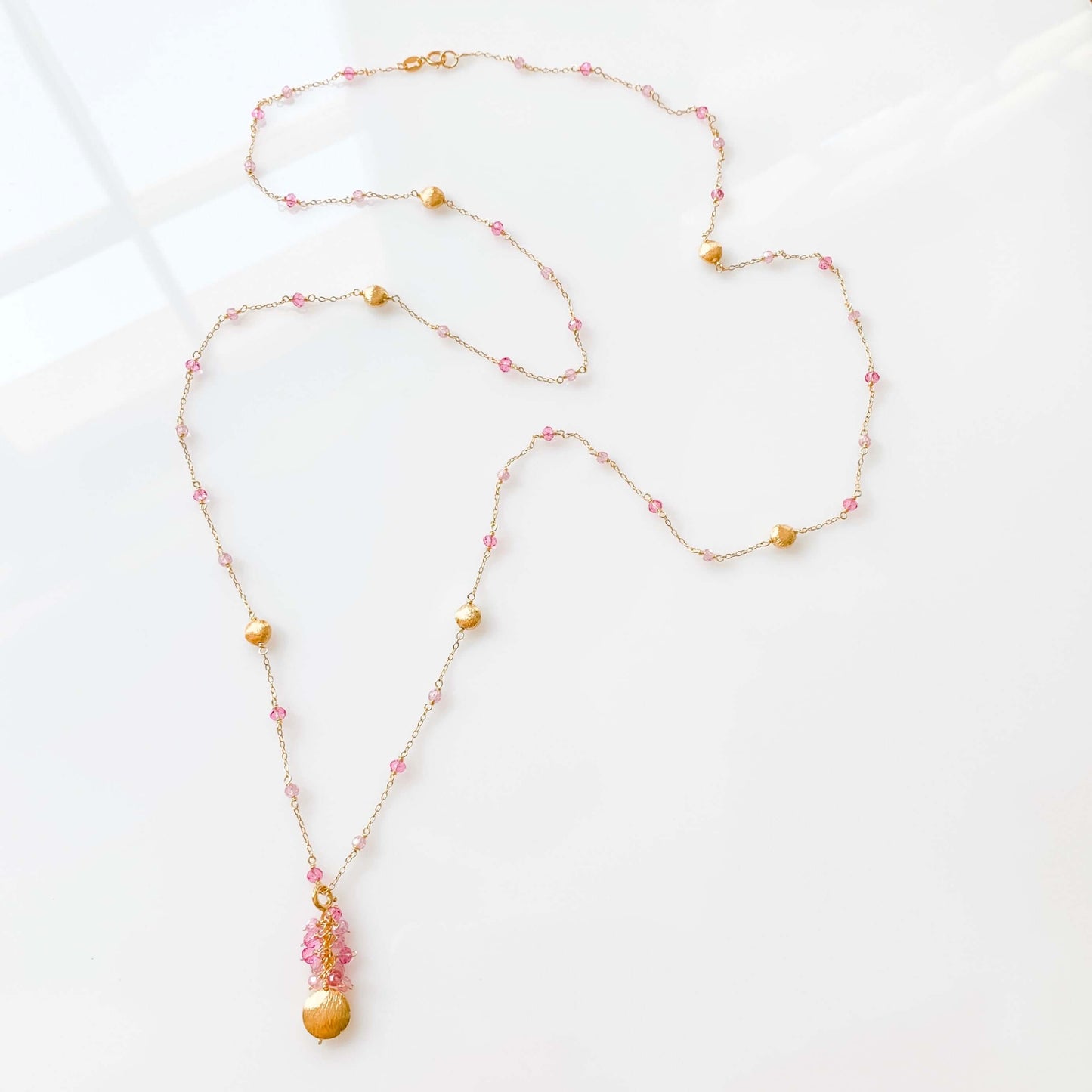 Long Peridot & Green Amethyst Beaded Chain