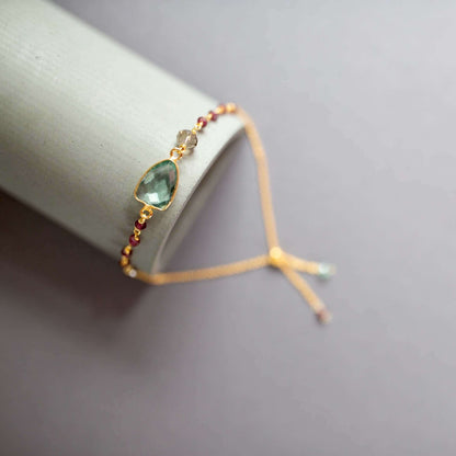 Green Amethyst Silver Isla Bracelet