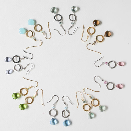 Aquamarine Quartz Silver Airie Earring