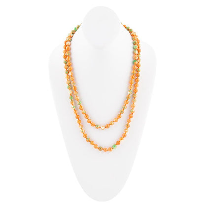 Immeasurable Orange and Lime Wrap Necklace