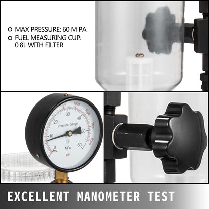 Diesel Injector Tester: Test Diesel Injector Nozzle Pop Pressure with 6000PSI Dual Scale Gauge