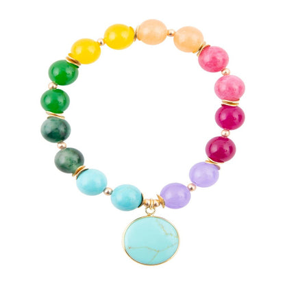 kaleidoscope Multistone Blue Turquoise Charm Bracelet