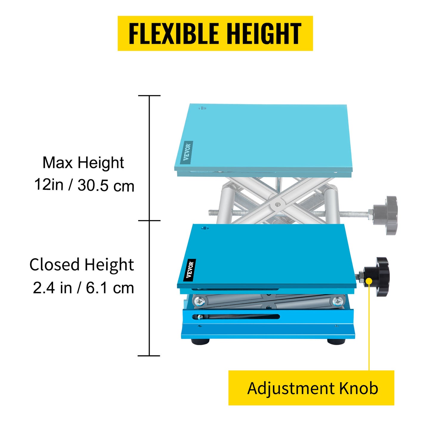 8"X8" Aluminum Laboratory Jack: Precision-Adjustable Lifter Platform for Elevated Workbench Versatility in Carpentry and Lab Settings