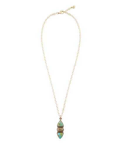 Labradorite and Turquoise Pendant Necklace