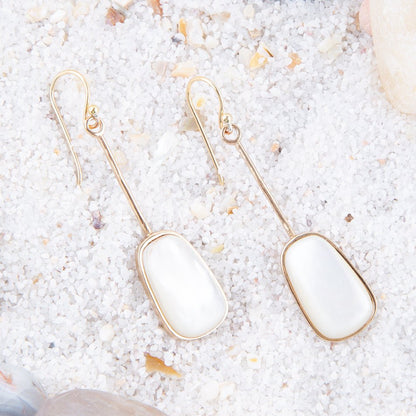 Madeleine White Mother of Pearl and Bronze Earrings