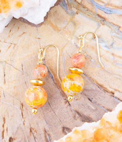 Orange Jasper Drop Earrings