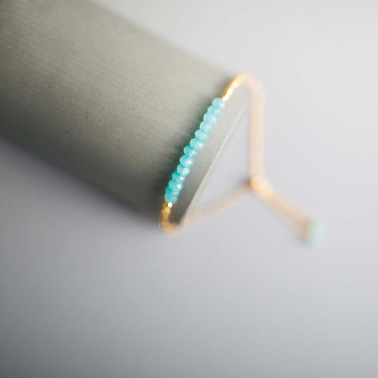 Blue Chalcedony Adjustable Stacking Bracelet
