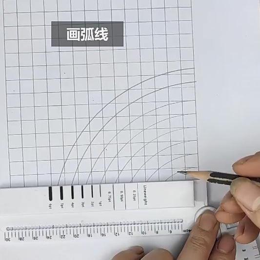 Folding Geometric Drawing Ruler Portable Mathematical Line Circular Drawing Geometry Template Angle Measuring Drafting Tool