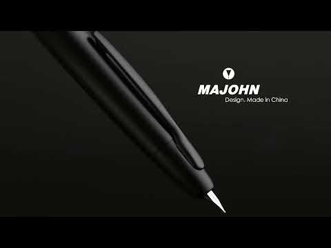 MAJOHN A1 Press Fountain Pen Retractable Extra Fine Nib 0.4mm Metal Ink Pen with Converter for Writing New color