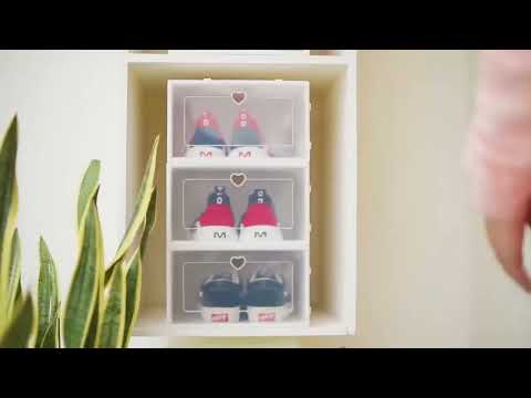 6-Pack Transparent Shoe Storage Solution: Organize and Protect Your Shoes