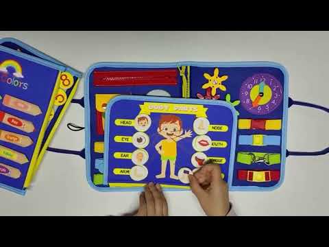 Montessori Busy Board for Toddlers - Early Educational Sensory Toys for Motor Skills, Basic Dressing, Math, Colors, Shapes, Animals, and Weather