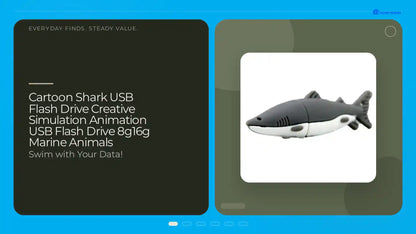 Cartoon Shark USB Flash Drive Creative Simulation Animation USB Flash Drive 8g16g Marine Animals by@Outfy