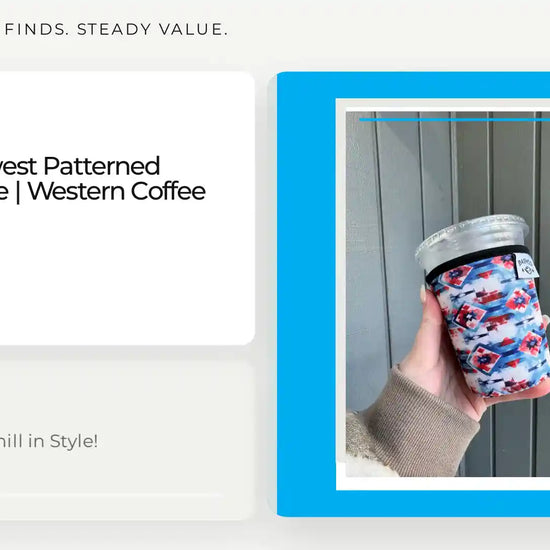 Blue Southwest Patterned Coffee Sleeve | Western Coffee Sleeve by@Outfy
