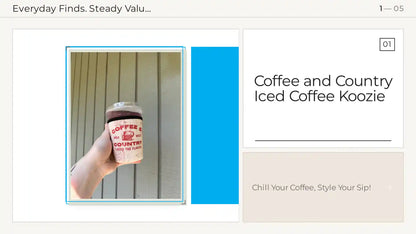 Coffee and Country Iced Coffee Koozie by@Outfy